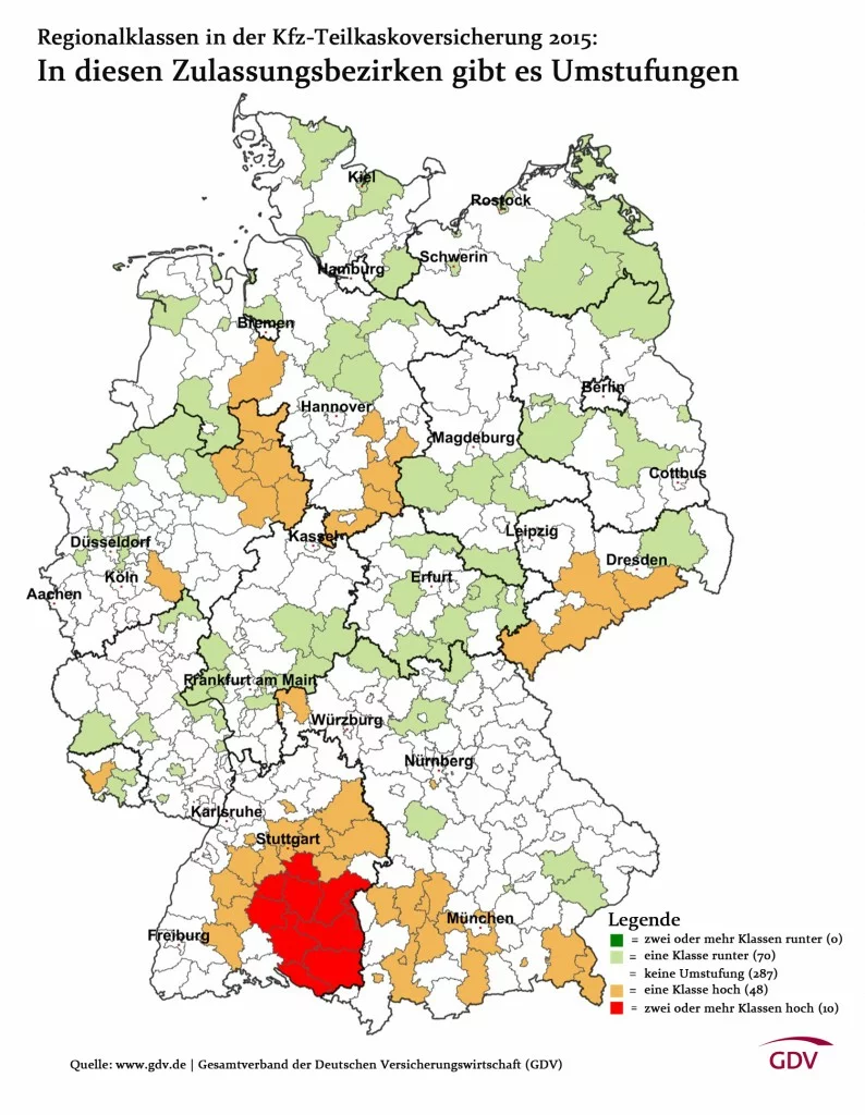 Regionalklassen 2015: In welchen Regionen es Umstufungen gegeben