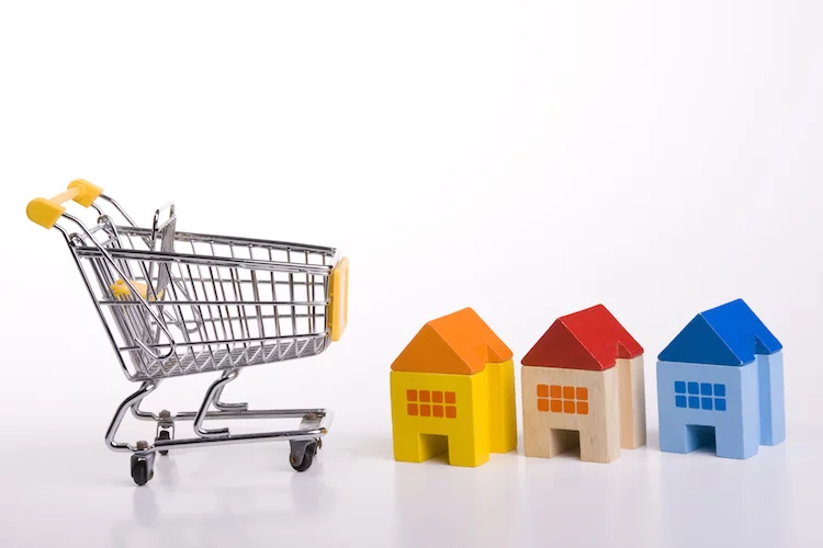 haus wohnung einkauf einkaufswagen shutterstock_13265398