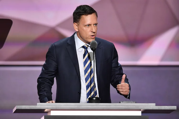 Peter Thiel, Venture Capitalist and co-founder of PayPal, speaking on the final day of the Republican National Convention at Quicken Loans Arena in Cleveland, Ohio on July 21, 2016.The GOP end their convention tonight with Donald Trump and Mike Pence representing the Republicans versus the Democratic Party ticket. Photo by Kevin Dietsch/UPI Photo via Newscom picture alliance |