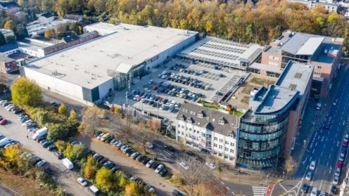Luftbild des von Hahn gekauften Komplexes