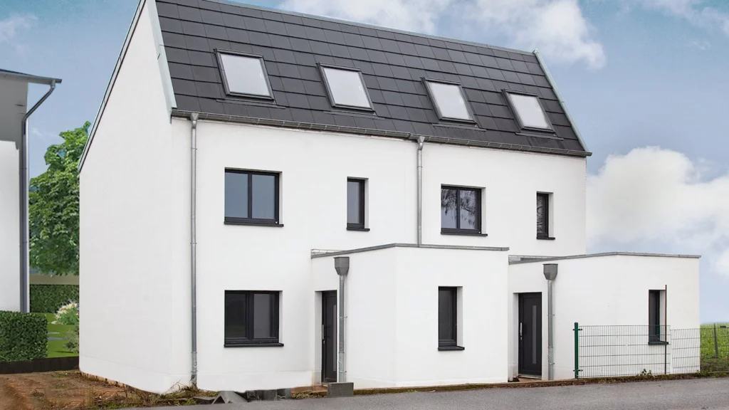 Das Doppelhaus-Projekt von Achtstein Invest unterscheidet sich optisch nicht von anderen Doppel- oder Reihenhäusern