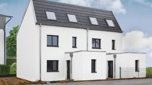 Das Doppelhaus-Projekt von Achtstein Invest unterscheidet sich optisch nicht von anderen Doppel- oder Reihenhäusern