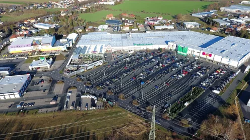 Greenman Fachmarktzentrum Sonneberg aus der Vogelperspektive