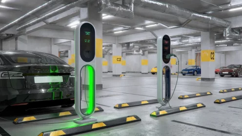 E-Ladesäulen in Tiefgarage