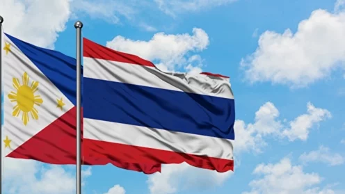 Thailändische und philippinische Flaggen