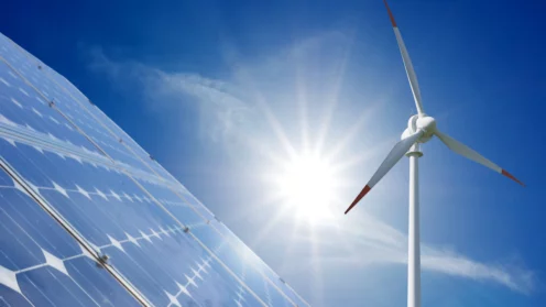 Windenergieanlage und Solaranlage