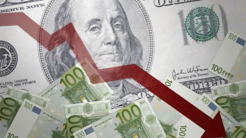 Sinkende Kurve vor dem US-Dollar