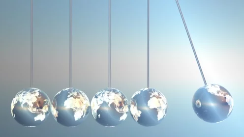 newton wiege pendel in earth-look