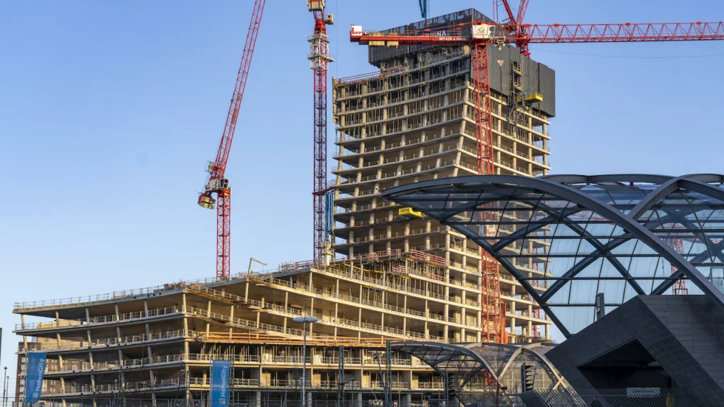 Rohbau des Bauprojekts Elbtower