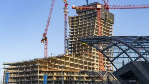 Rohbau des Bauprojekts Elbtower