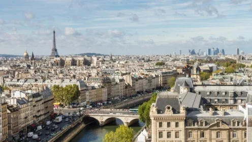 Paris von der Spitze der Notre Dame aus gesehen