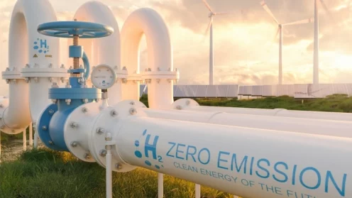 Wasserstoff_Rohrleitungen vor Wind- und Solaranlagen.
