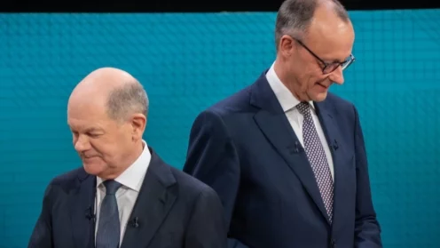 TV-Duell Scholz gegen Merz