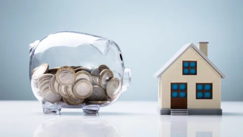 Haus, Wohnen, Geld, Sparen, Sparschwein, Bezahlbares Wohnen