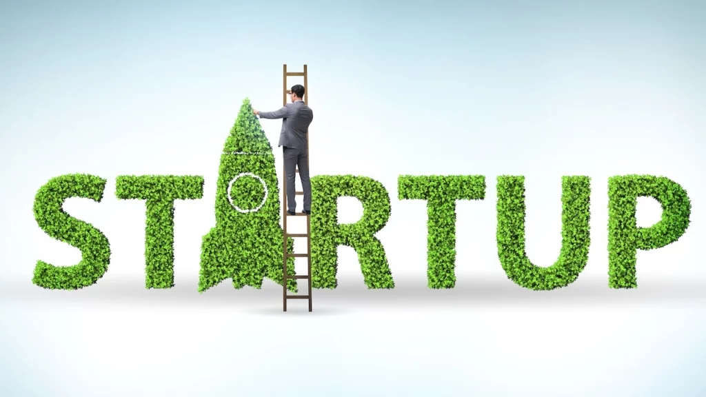 Konzept für grünes Start-up und Risikokapital, Venture Capital, Insurtech, Fintech