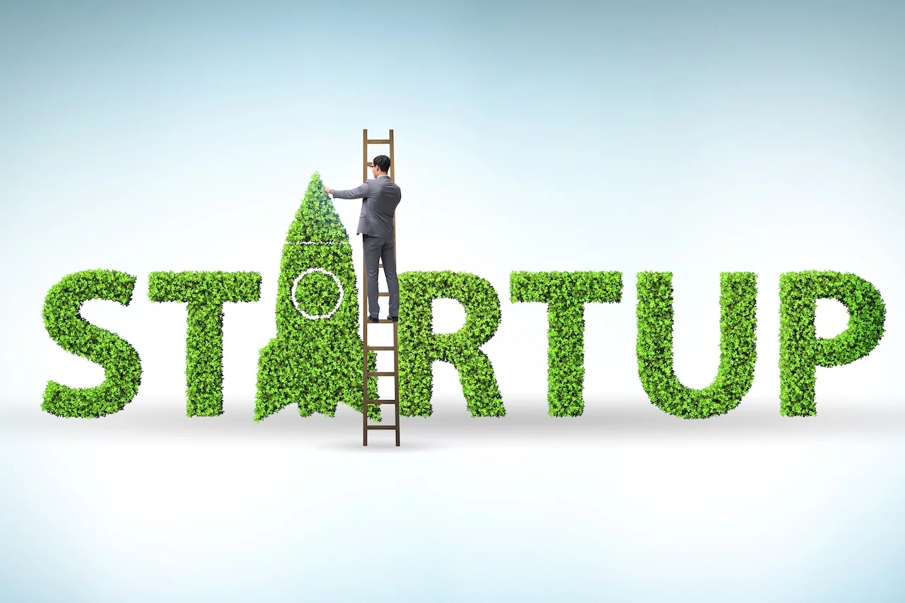 Konzept für grünes Start-up und Risikokapital, Venture Capital, Insurtech, Fintech