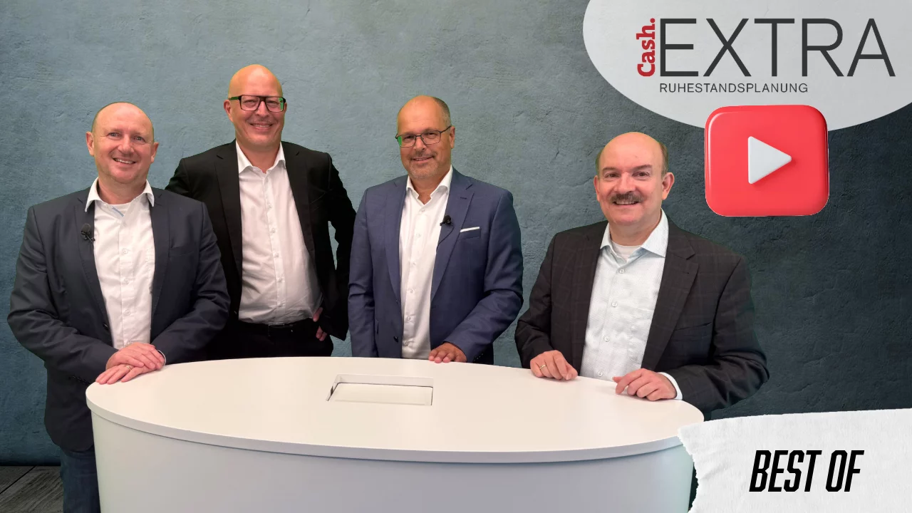 Jörg Droste, Cash., Christian Nuschele, Standard Life, Bernd Rexer, Allianz Leben und Hartmut Perschke, Going Public (v.l.)