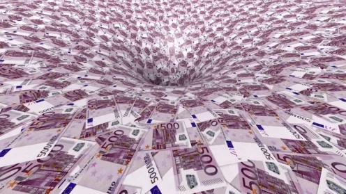 Ein Geldstrudel, Finanzloch, Geld versickert, GKV, Gesundheit, Finanzen