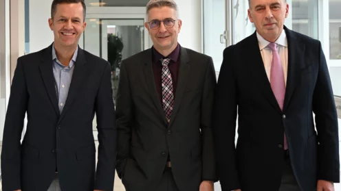 Der neue Vorstand der Universa (v.l.): Stellvertretendes Vorstandsmitglied Dr. Marco Wimmer, Vorstandssprecher Frank Sievert und Vertriebsvorstand Werner Gremmelmaier.
