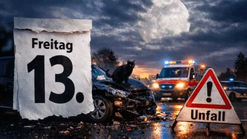 Freitag der 13, Unglückstag; Mythos, Irrglaube, Unfall, Statistik; Autounfall
