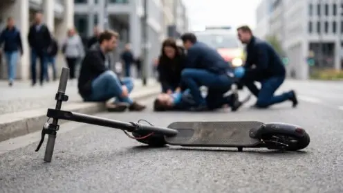 Verletzt nach einem Unfall mit dem E-Scooter