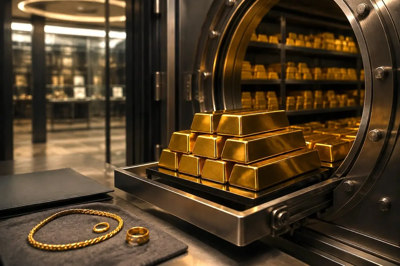 Goldbarren versus Schmuck
