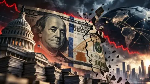 Zerbrechender US-Dollar im Finanzstrum