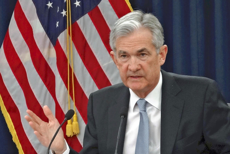 Federal Reserve Chairman Jerome Powell speaks during a press conference in Washington, DC on March 21, 2018. The Federal Reserve Board (FRB) decided to raise the policy interest rate by 0.25 percent. The rate of interest will rise since December 2017 for the first time in three months. ( The Yomiuri Shimbun via AP Images ) |