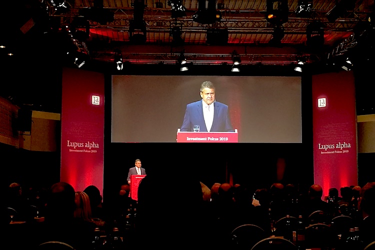Sigmar Gabriel auf dem Lupus alpha Investmentfokus 2019