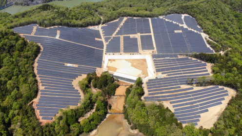 Solarpark "Kamigori" aus der Vogelperspektive