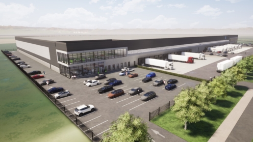 Zeichnung des geplanten Logistik Zentrums von Garbe