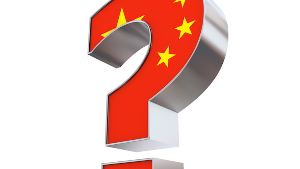 Fragezeichen mit China-Flagge