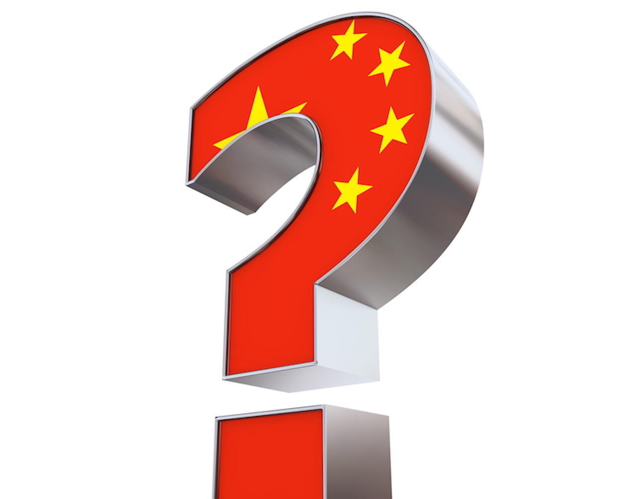 Fragezeichen mit China-Flagge