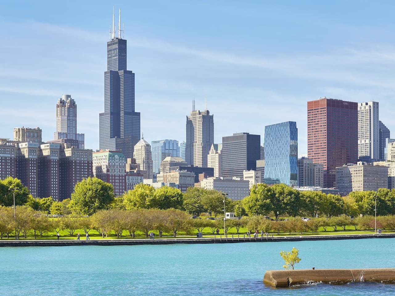 Skyline von Chicago, wo die Deutsche Finance investiert