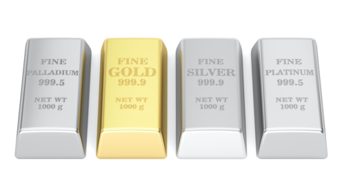 Barren aus Gold, Silber, Platin und Palladium