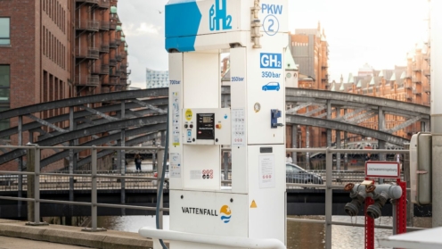 Wasserstofftanksäule in Hamburg