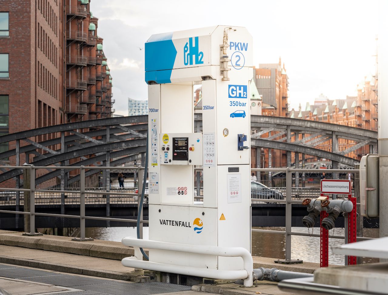 Wasserstofftanksäule in Hamburg