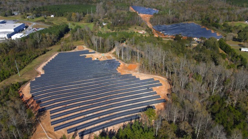 Luftbild des Hep Solarparks
