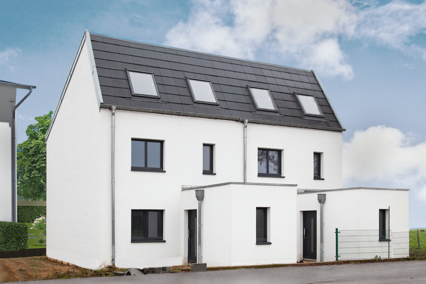 Das Doppelhaus-Projekt von Achtstein Invest unterscheidet sich optisch nicht von anderen Doppel- oder Reihenhäusern