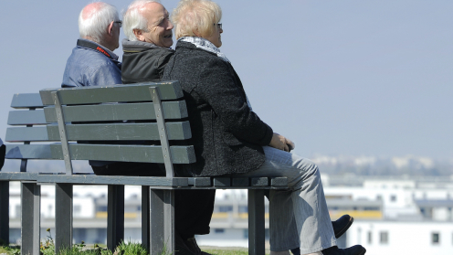 Renter auf Bank