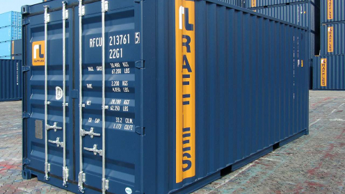 Dunkelblauer Standardcontainer aus dem Repertoire von Buss Capital Invest