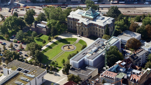 Luftaufnahme des BGH in Karlsruhe
