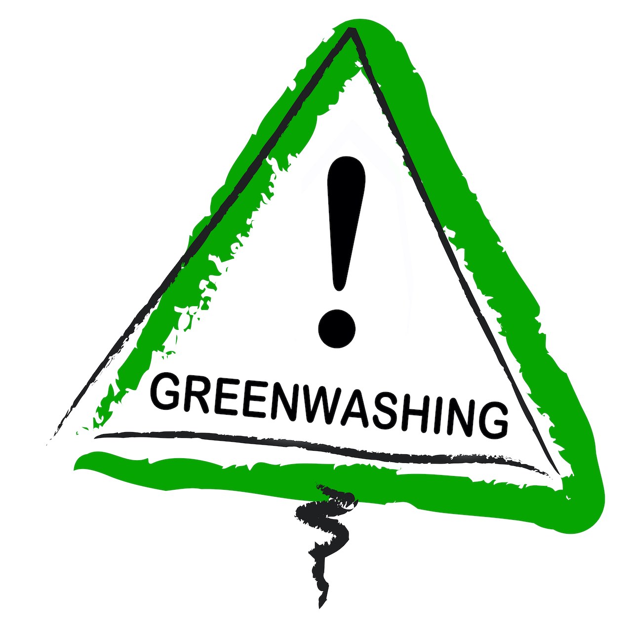 Schild, das vor Greenwashing warnt
