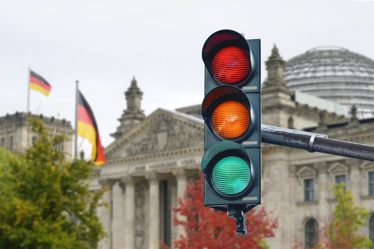 Ampel vor dem Reichstag