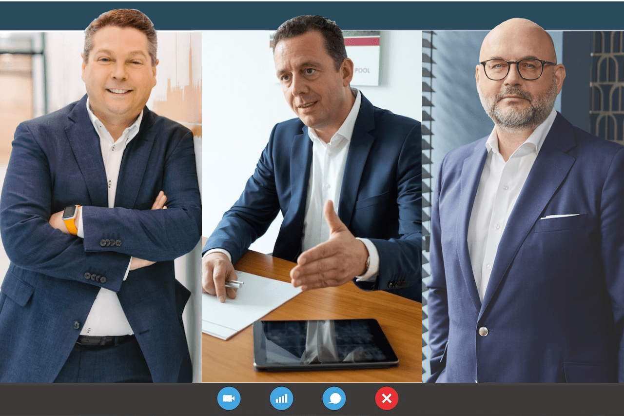 Bildmontage von Die Teilnehmer von links: Thomas Hein, Leiter Vertrieb Immobilienfinanzierung ING Deutschland; Robert Annabrunner, Leiter DSL Bank; Michael Lorenz, Vorstand Baufi24 AG