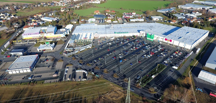 Greenman Fachmarktzentrum Sonneberg aus der Vogelperspektive