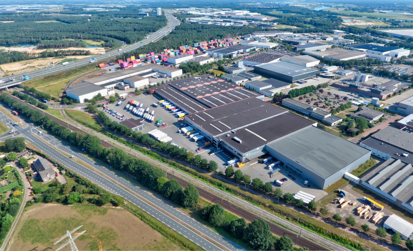 Luftbild des Logistik-Campus von Lasalle