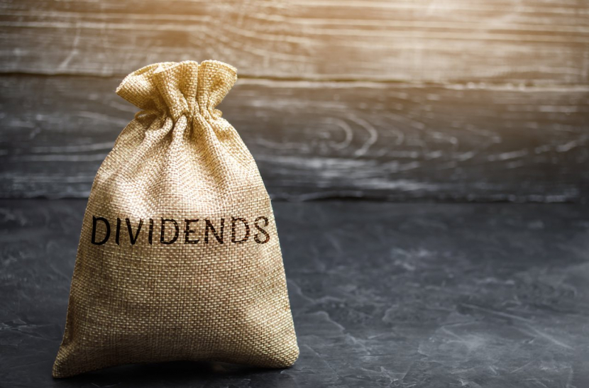 Jute-Sack mit der Aufschrift Dividends