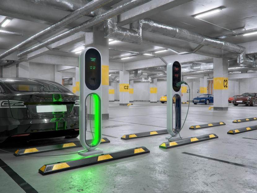 E-Ladesäulen in Tiefgarage