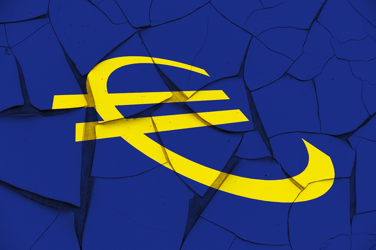 Zerbrochenes Euro-Zeichen